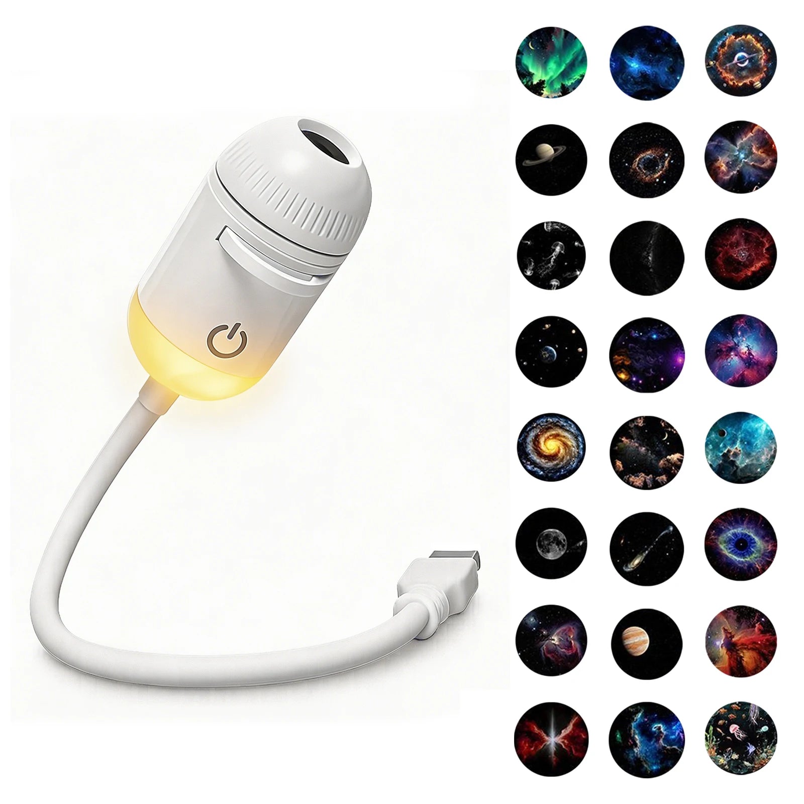 Salange 2-in-1 USB Galaxy Projector Night Light Starry Sky Projetors Lamp Manual Focus For Holiday Atmosphere/Photo Scenarios
