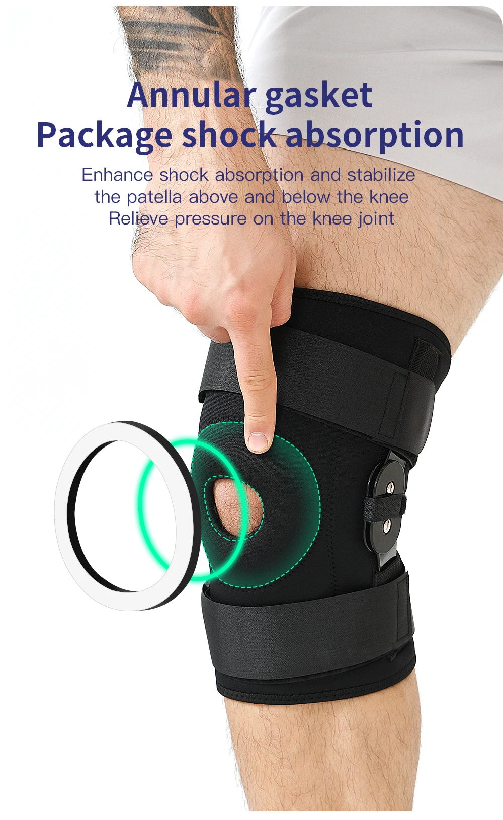1 piece - Adjustable knee pad with double-layer steel plate stabilizer, suitable for both men and women, knee joint support, dou