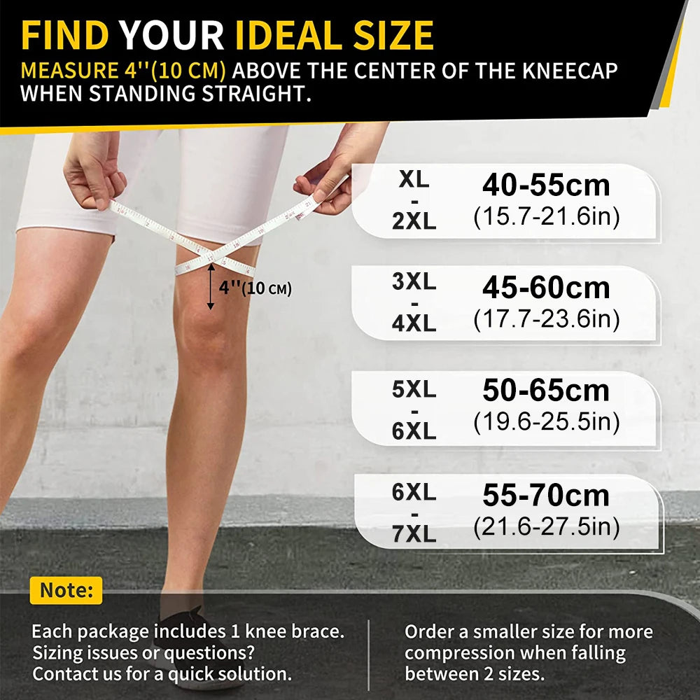 1PC Knee Brace for Men &Women - Adjustable Patella Compression Knee Support for Arthritis,Plus Size Knees Brace Side Stabilizers