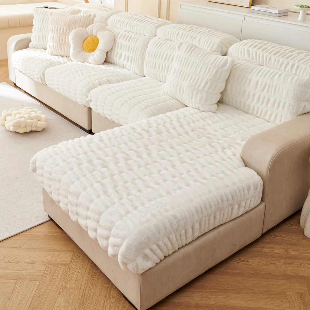 Couch Cushion Covers Individual Large Stretch Imitation Fur Sofa Cushion Covers, Couch Seat Covers Couch Slipcovers