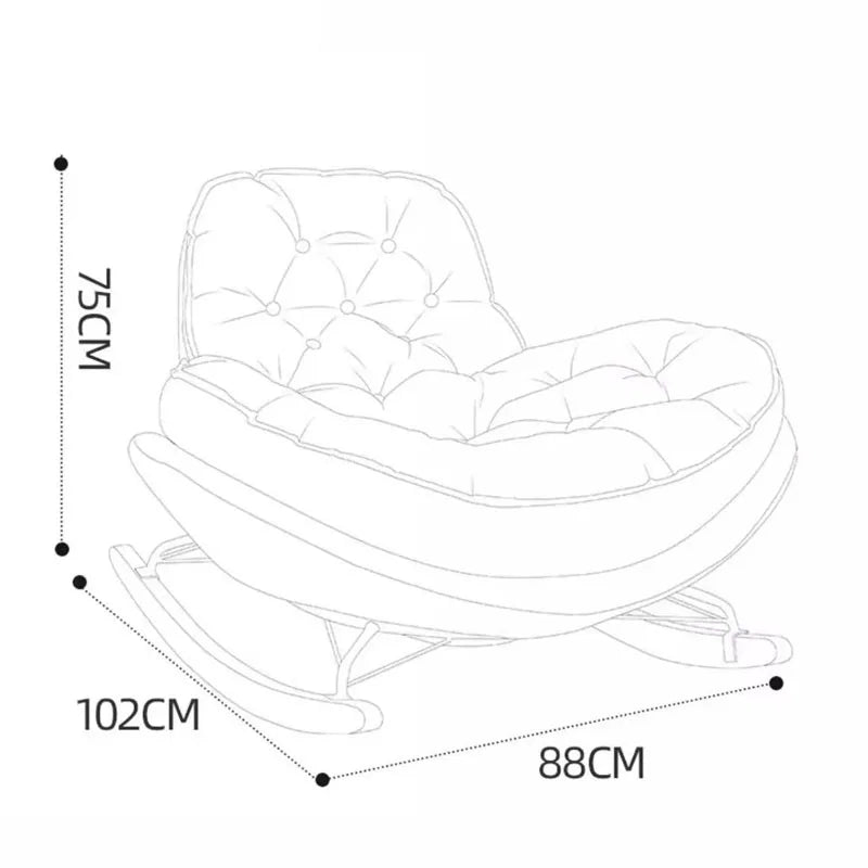 Premium Large Rocking Chair for Living Room Modern Smooth Gliding Relaxing Chair with Soft Cushion Light Luxury Designer Home