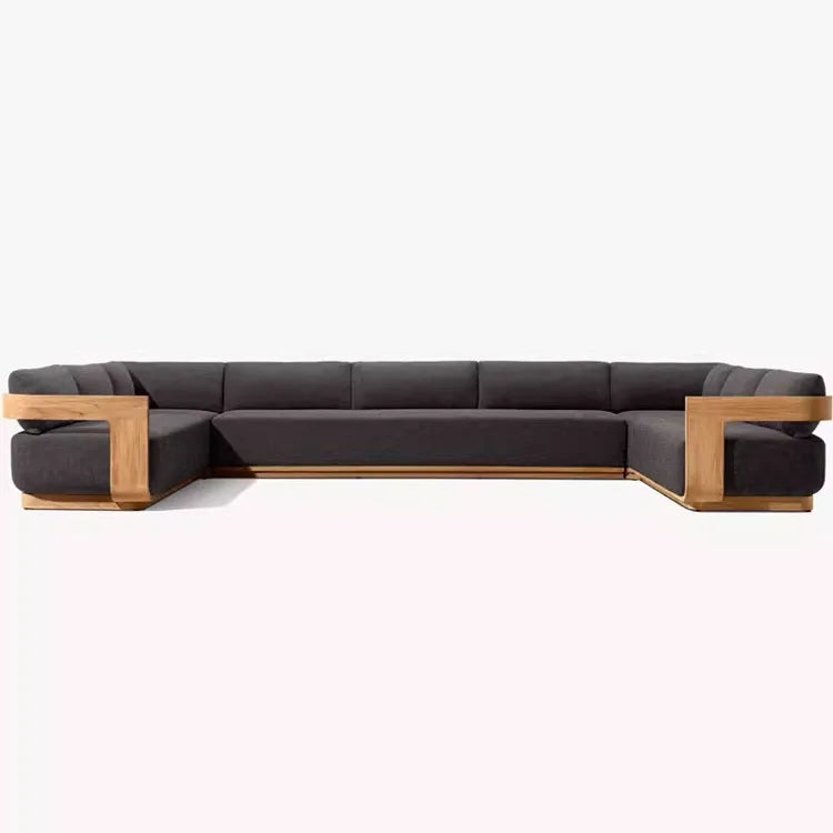 # Luxury Durable Minimalist Design Outdoor Teak Wood Furniture Modern Style Farmhouse Garden Sofa For Hotel Park