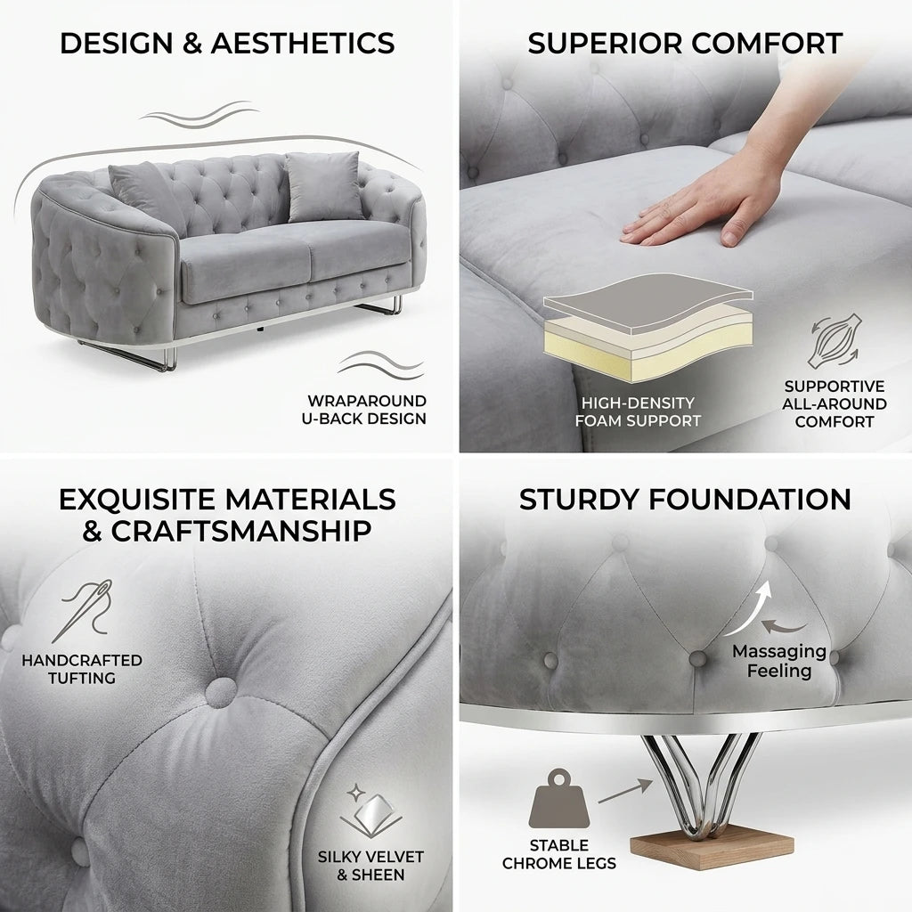 Modern Luxury Sofa Set Furniture Velvet Couch Living Room Sofas One Seat Two Seat Three Seat Sectional Fabric Sofa