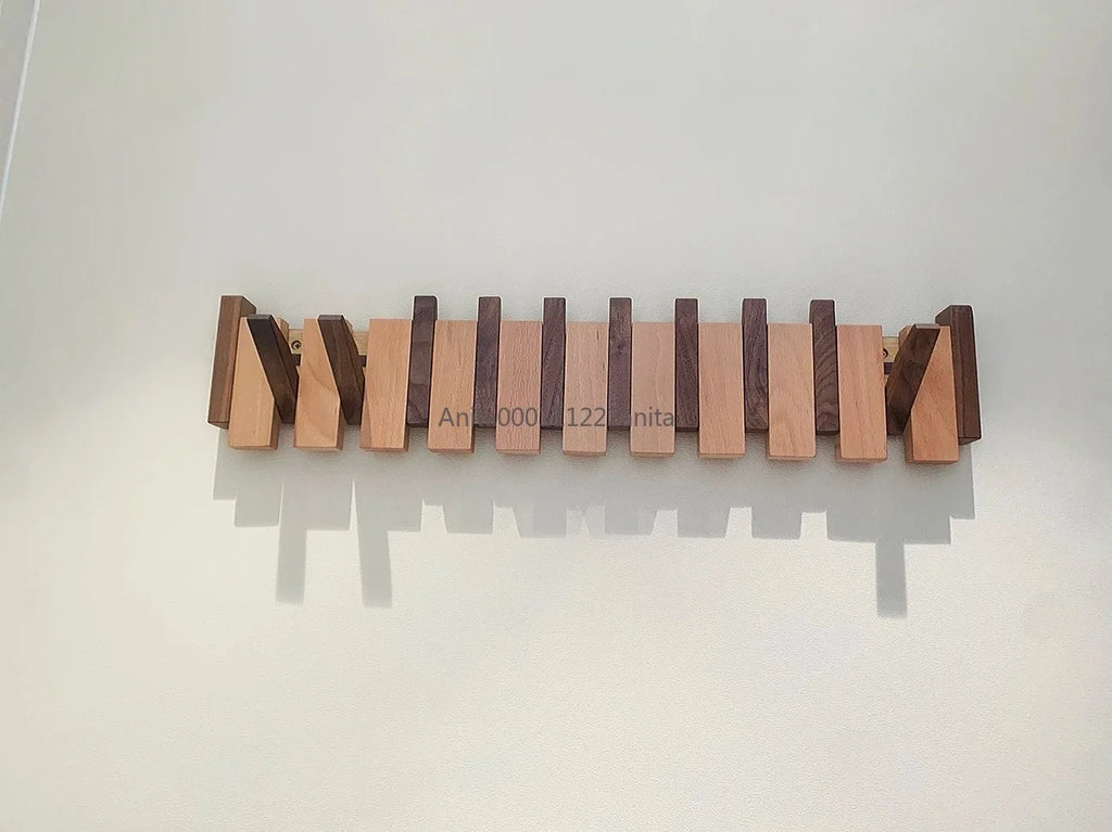 Solid Wood Door Back Coat Hooks Entrance Rack No Drilling Wall Mounted Clothes Hanger for Home Decor