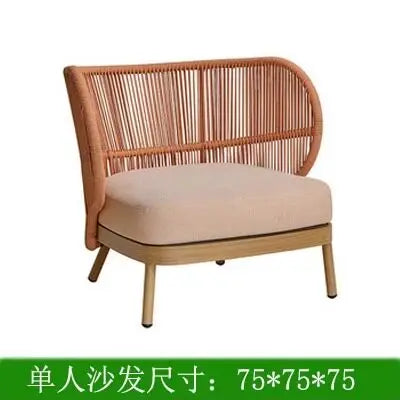 Outdoor courtyard Open-air waterproof and sunscreen Outdoor garden Balcony B & B leisure rattan chair combination furniture