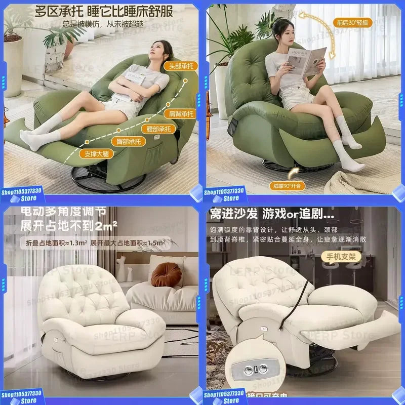 Adult first-class space sofa cabin multifunctional lazy sofa electric rocking chair single sleeping sofa life