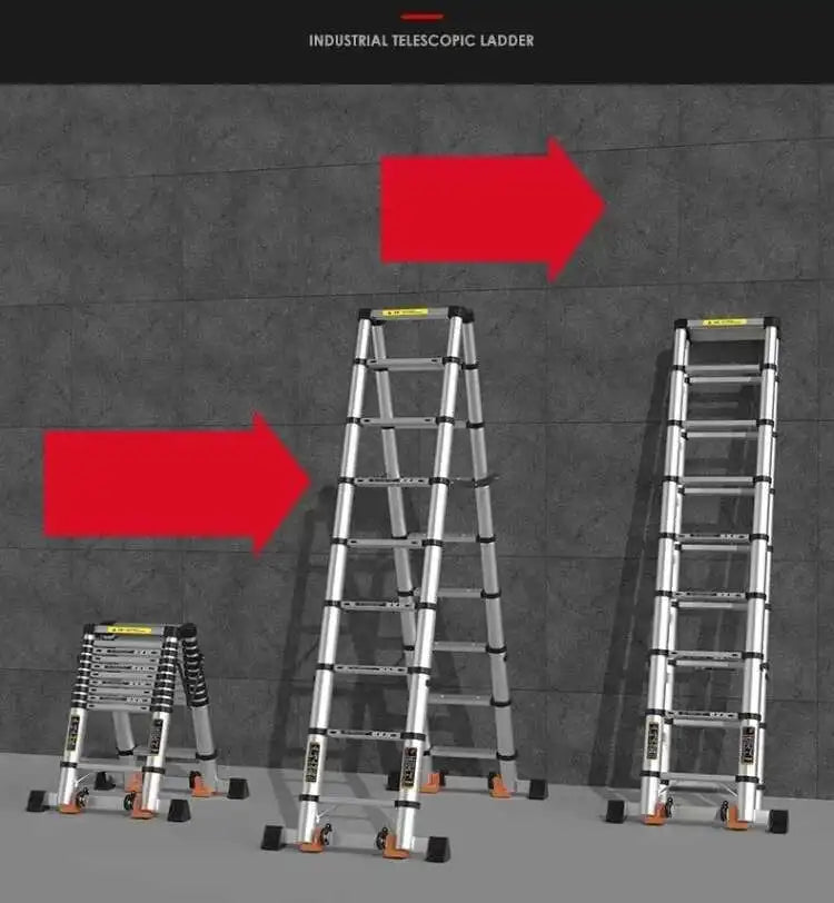Alloy Telescopic Step Ladder Multi-functional Lifting Engineering Stairs Thickened Herringbone Ladders Folding Stairs