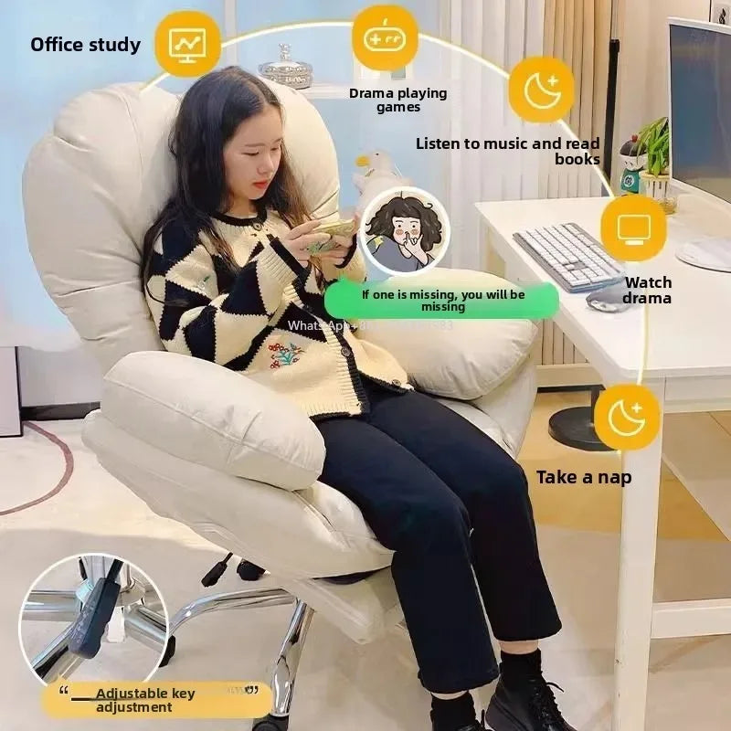 Living Room Restaurant Furniture Computer Chair Lazy Sofa Chair Home Comfortable Sedentary Study Backrest Bedroom Office Chair
