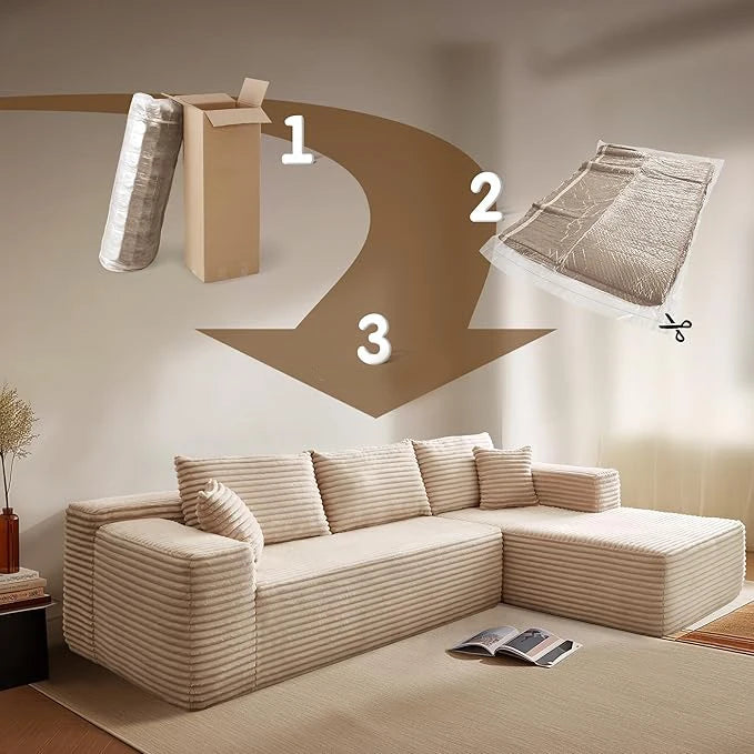 The best-selling convertible tufted L-shaped modular fabric sofa for the living room