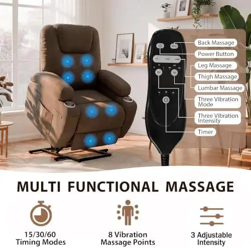 （Local US Inventory）Power Lift Recliner Chair for Elderly with Vibration Massage | Recliner Chair Ergonomic Lift Chair Cup Holde