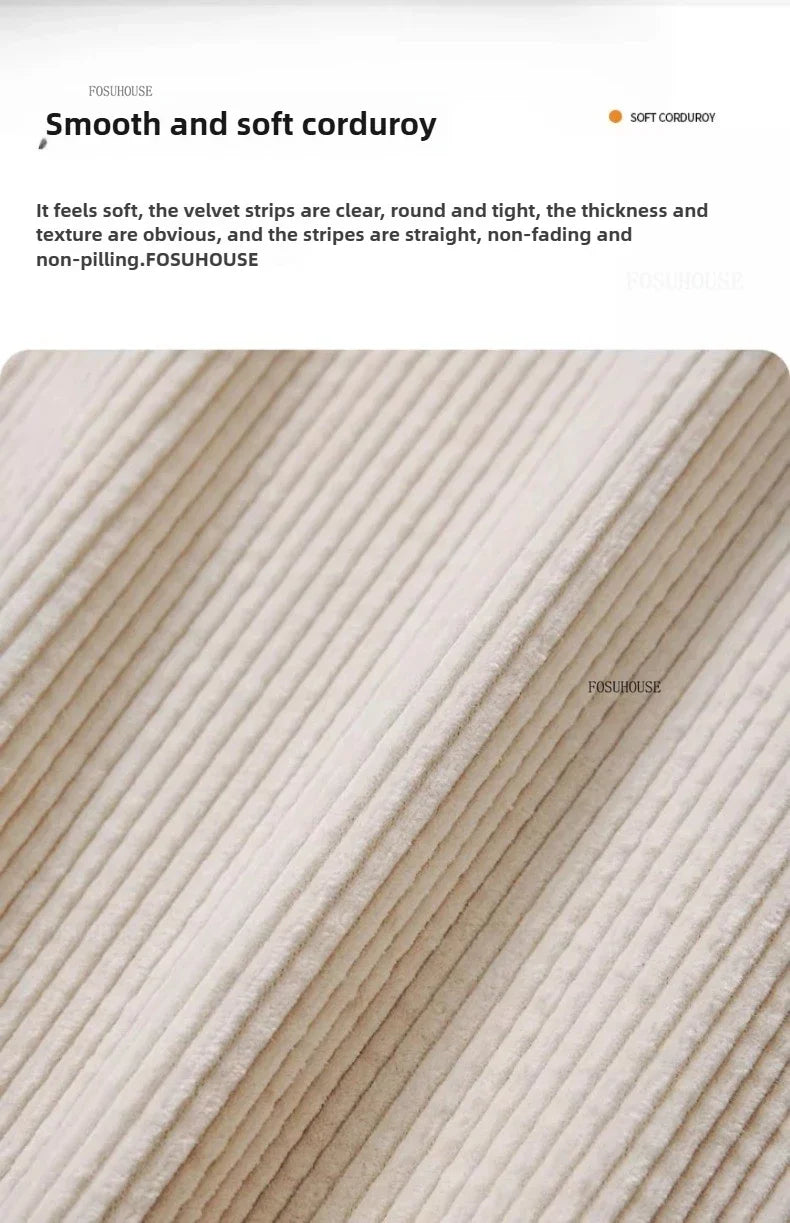 Corduroy Backrest Lazy Chair Multifunctional Comfortable Modern Creative Seating for Balcony Living Room Bedroom Apartment Small