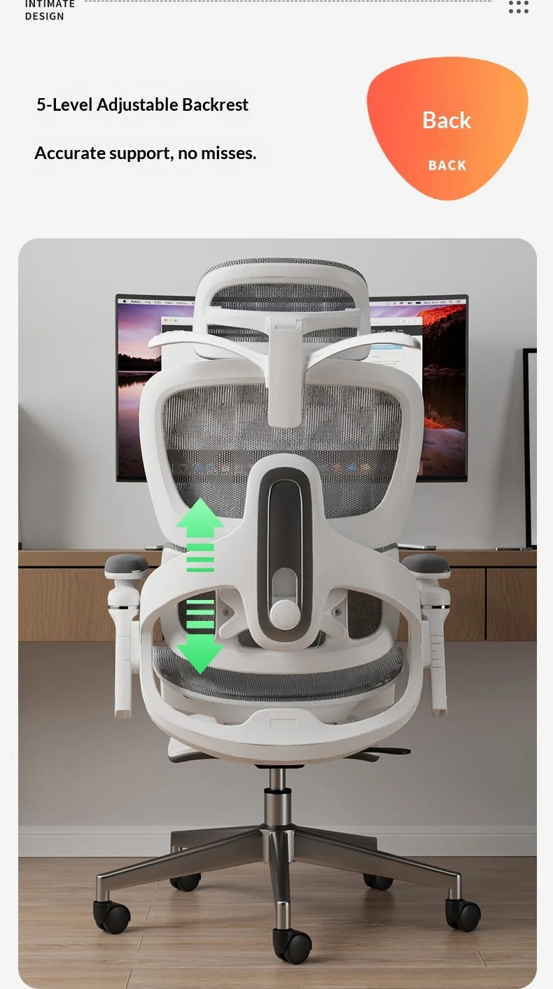 Ergonomic Office Chair Gaming Computer Chair Recliner Adjustable Height Lumbar Support Headrest Mesh Swivel Wheels Office Chairs