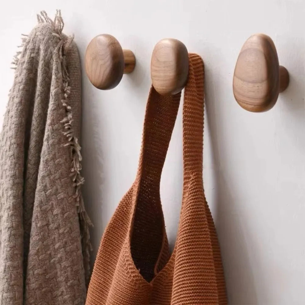New Wall Mounted Wood Coat Racks High Quality with 8 Hooks Piano Key Shaped Hats Organizer Durable Art Clothes Hook Keys