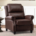 Pushback Recliner Chair Faux Leather Armchair Push Back Recliner with Rivet Decoration Single Sofa Accent Chair for Living Room