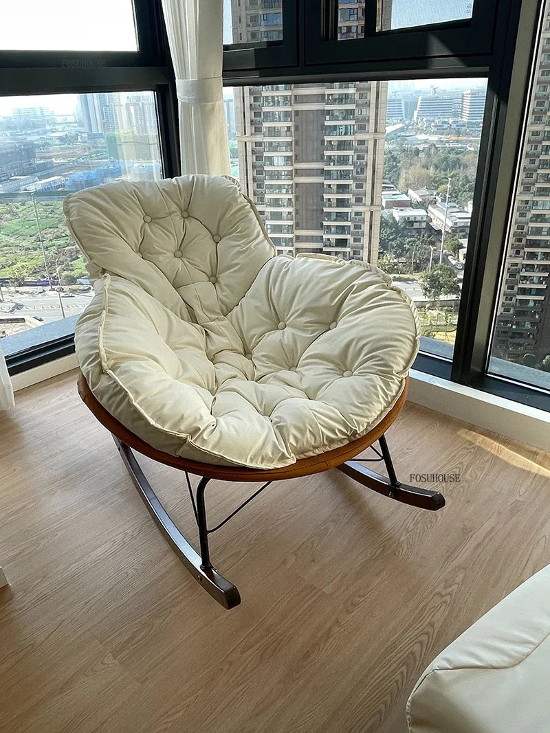 Designer Living Room Chair Personality Large Rocking Chair for Living Room Light Luxury Sofa Chairs Japanese Home Furniture