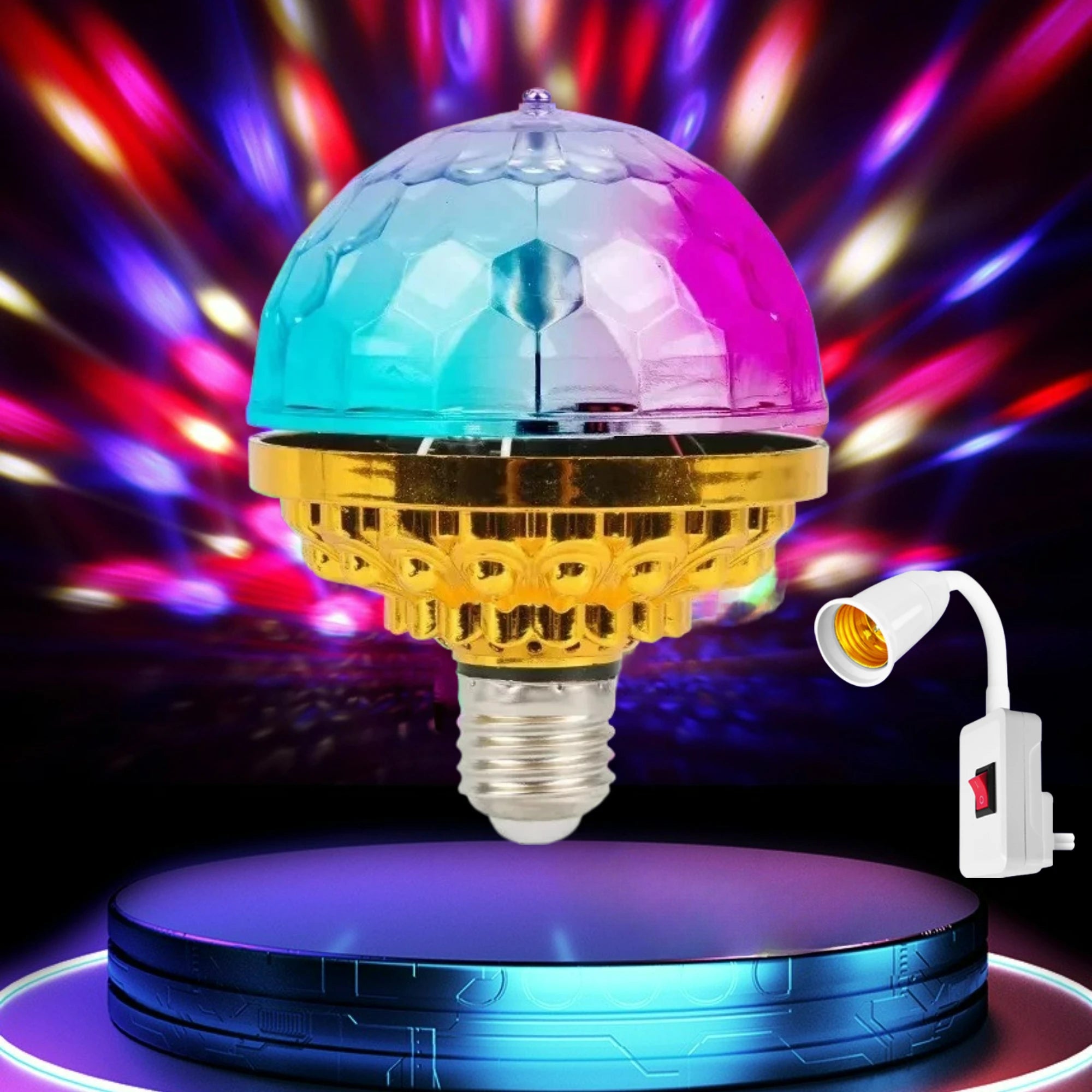 LED Stage Lamp Bulb Stage Light Colorful Small Magic Ball 360º Rotating USB Plug Multiple Modes for DJ Disco Ambient Light