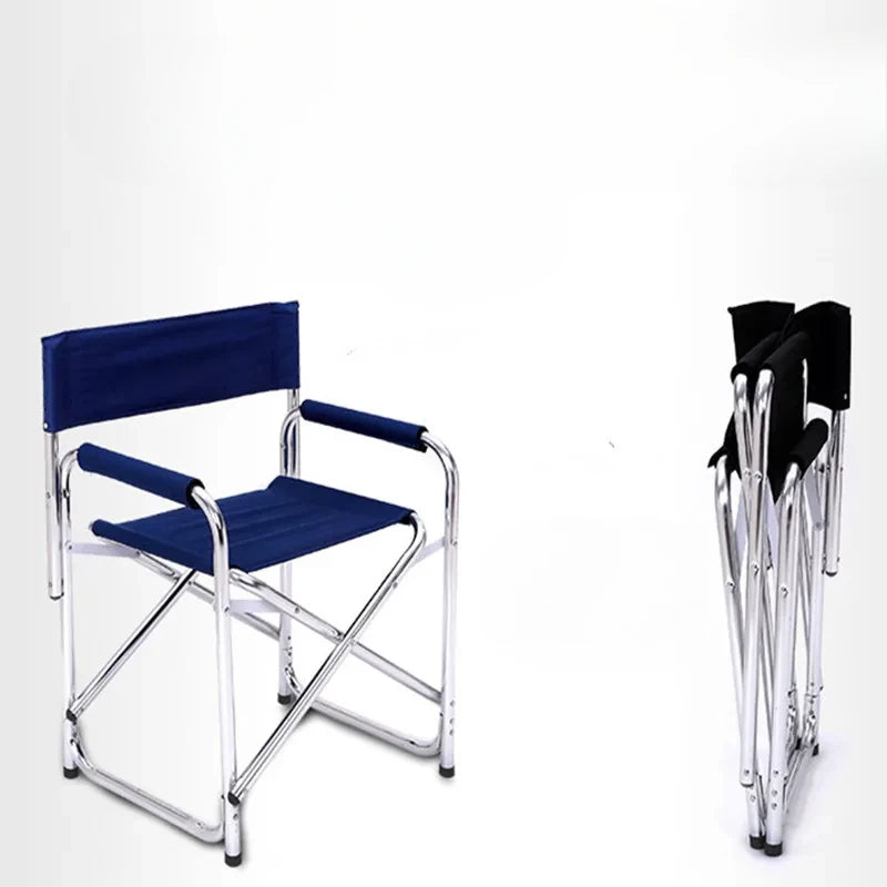 Aluminum Alloy Director’s Chair with Side Table, Portable Folding Fishing Stool, Relaxing Laptop Desk, Outdoor Picnic Gear