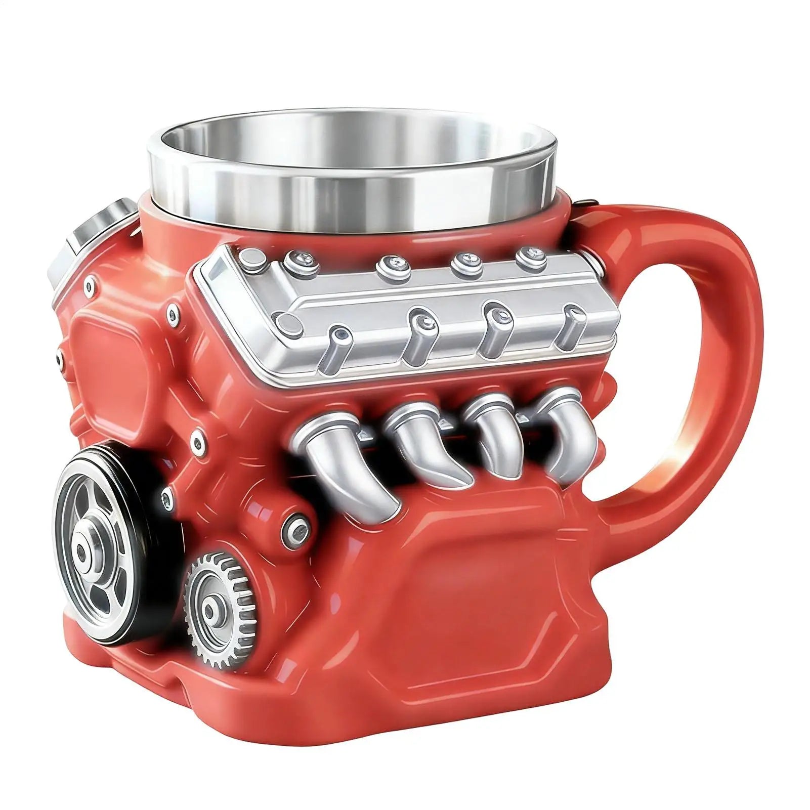 Coffee Travel Mug Mechanical Cup Stainless Steel Engine Travel Mugs for Coffee for Men Car Enthusiast Valentine's Day Birthday