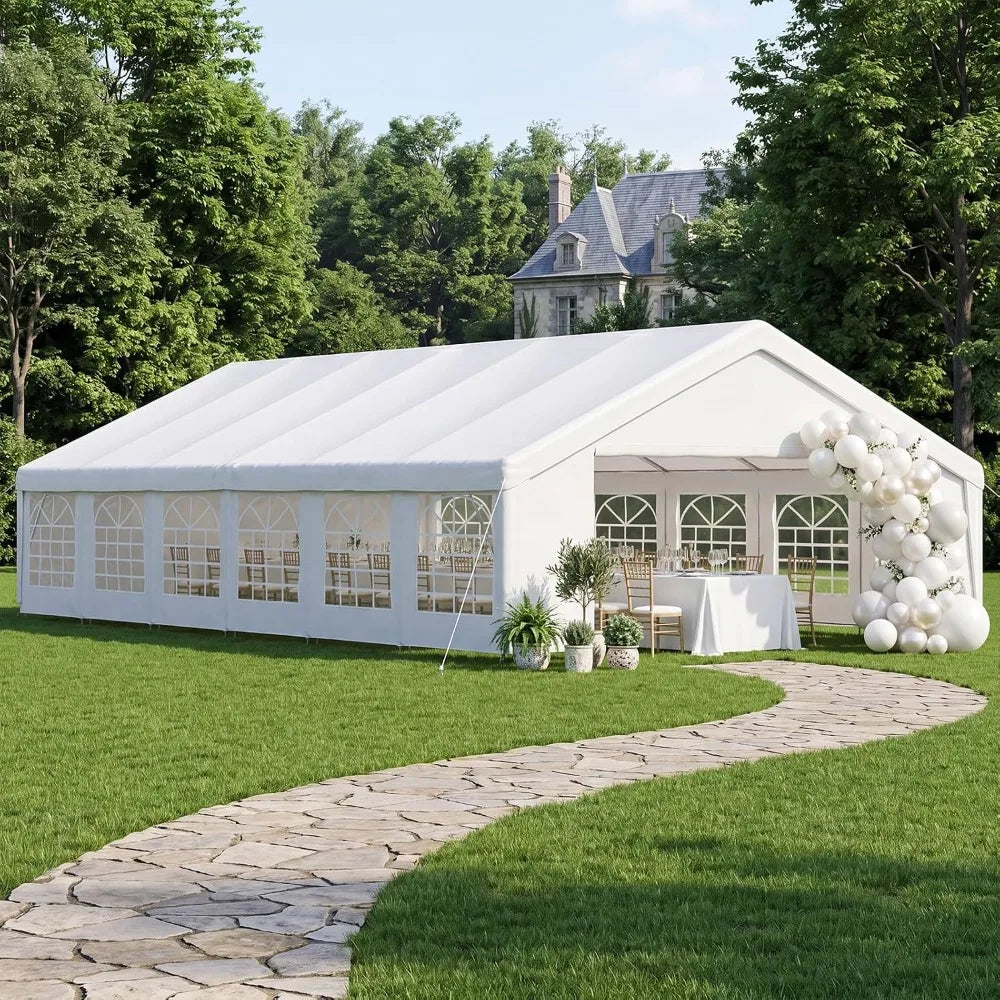 Waterproof 20x40 Party Tent Canopy for Outdoor Weddings Events with Removable Sidewalls Roll-up Door Heavy Duty Steel