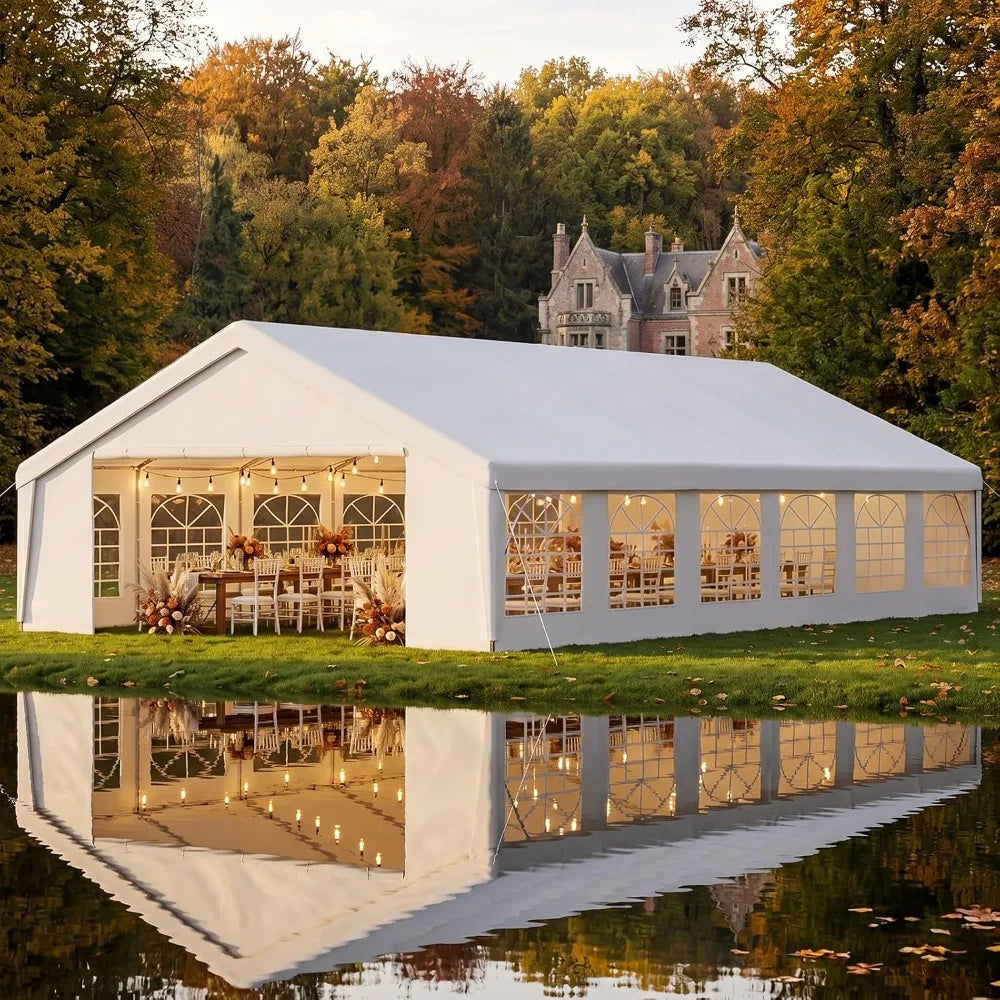 Waterproof 20x40 Party Tent Canopy for Outdoor Weddings Events with Removable Sidewalls Roll-up Door Heavy Duty Steel