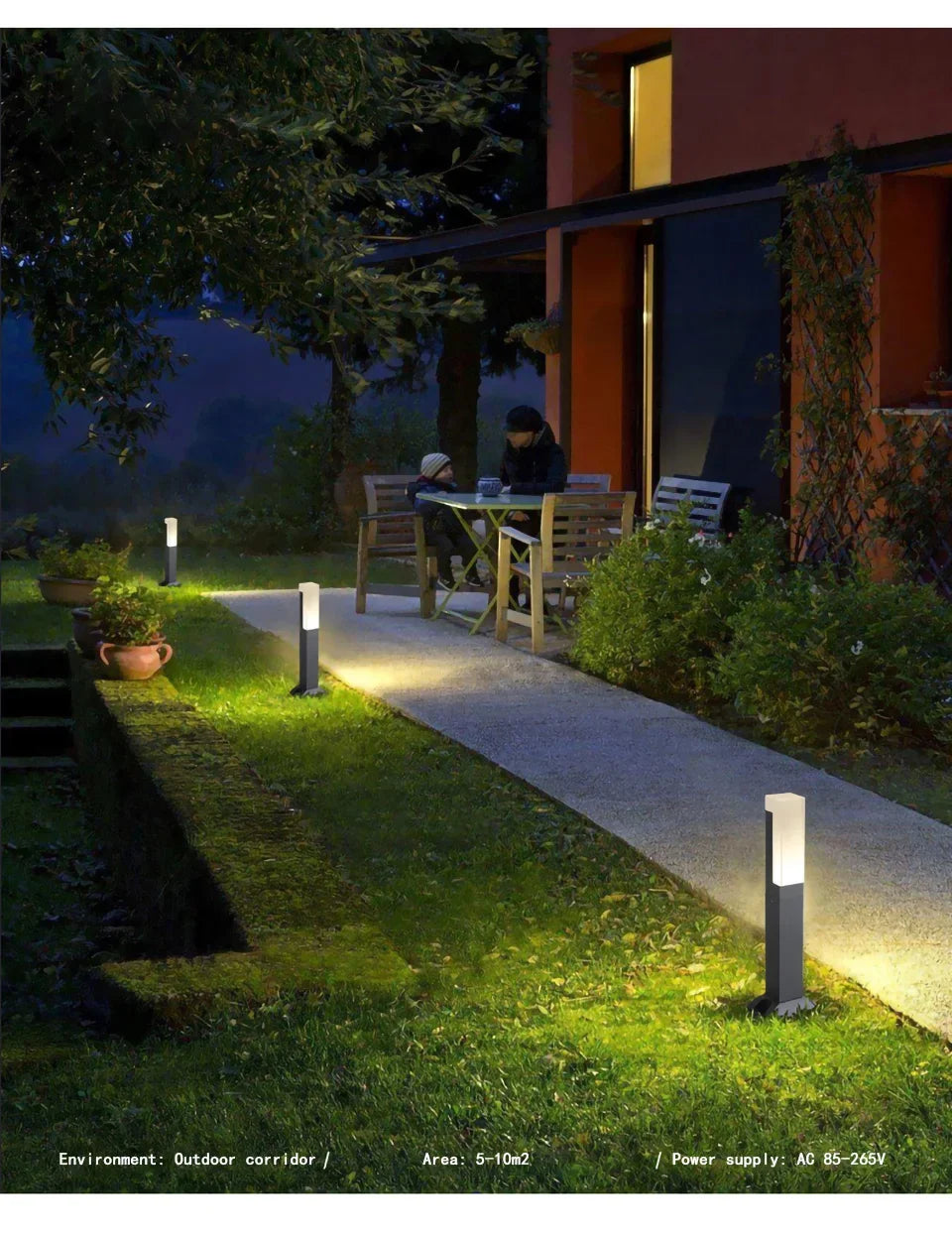 Indoor and Outdoor Waterproof IP65 Material 10W LED Garden Villa Courtyard Square Landscape AC85-265 Column Lamp Power Saving An