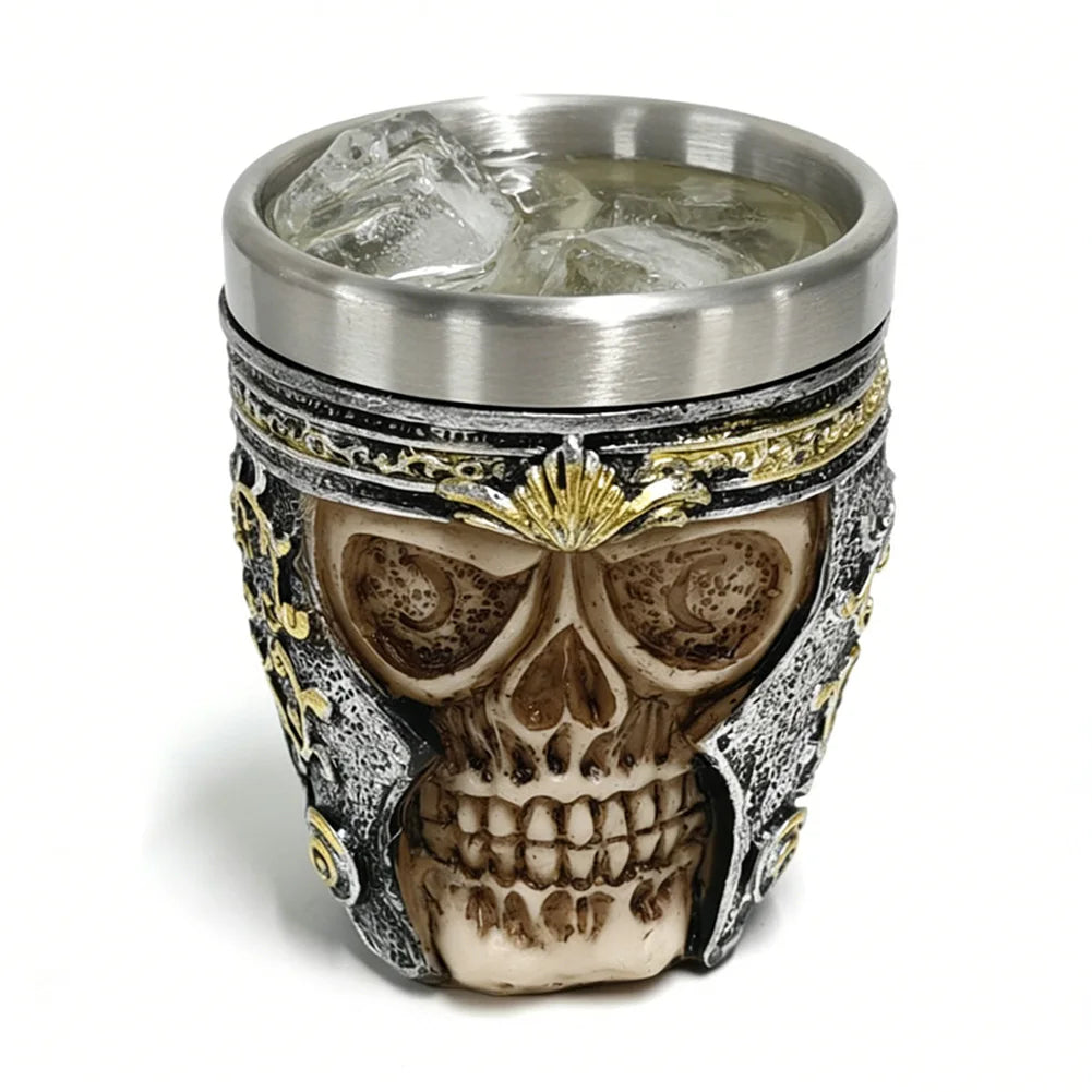 Beer Mug Stainless Steel Skull Mug Double Wall Drinking Mug Metal Insulated Gothic Design Coffee Beer Tankard Mug Halloween Gift