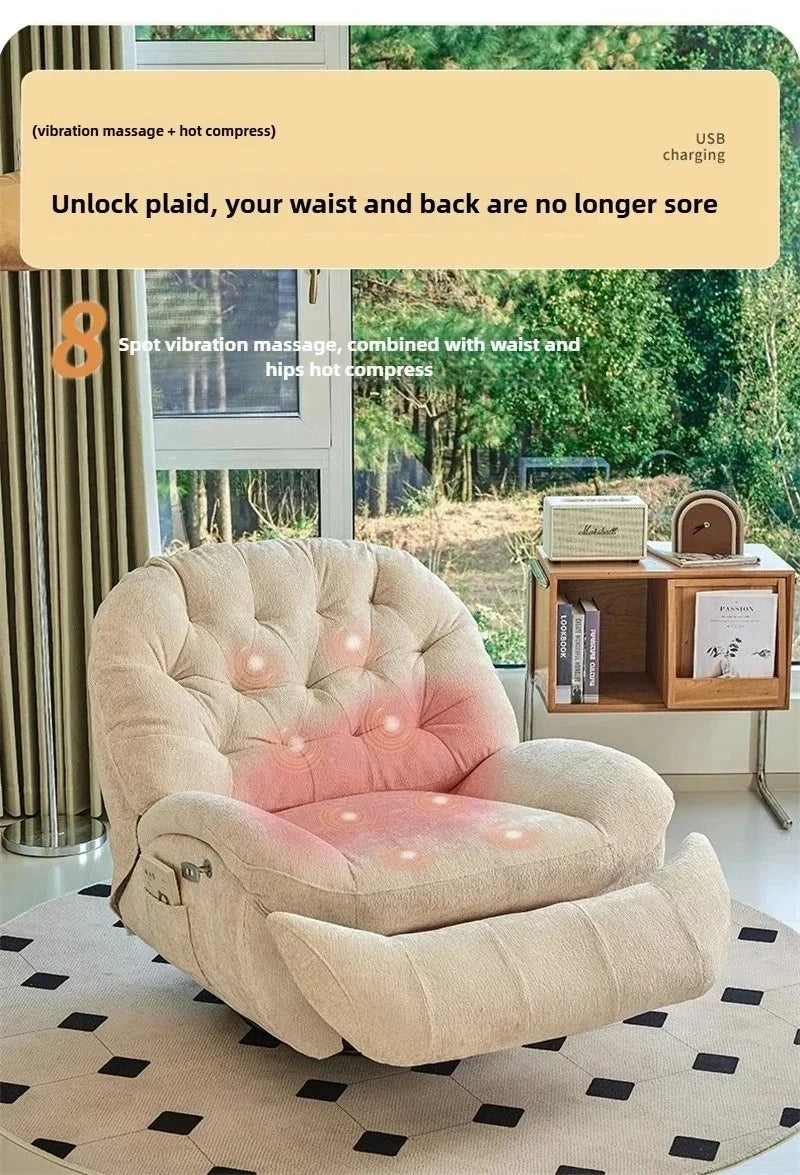 Modern Fabric Living Room Sofas Designer Living Room Furniture Leisure Lazy Sofa Bed Rocking Chair Nordic Home Rotating Recliner