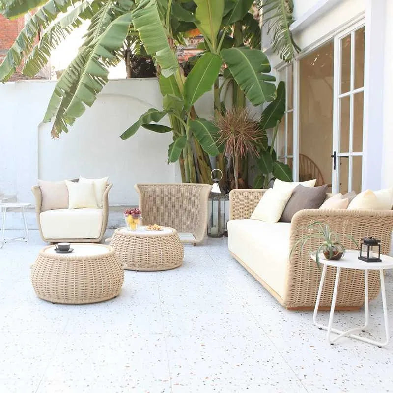 Outdoor rattan sofa, rattan courtyard garden terrace leisure outdoor yard furniture