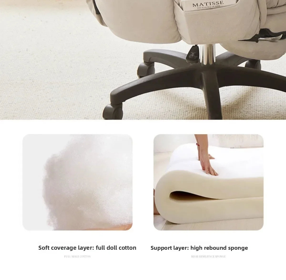 Computer Chair, Sedentary Office Chair, Reclining Boss Chair, Bedroom Desk Chairs, Lazy Person Swivel Chairs, Home Sofa Chairs