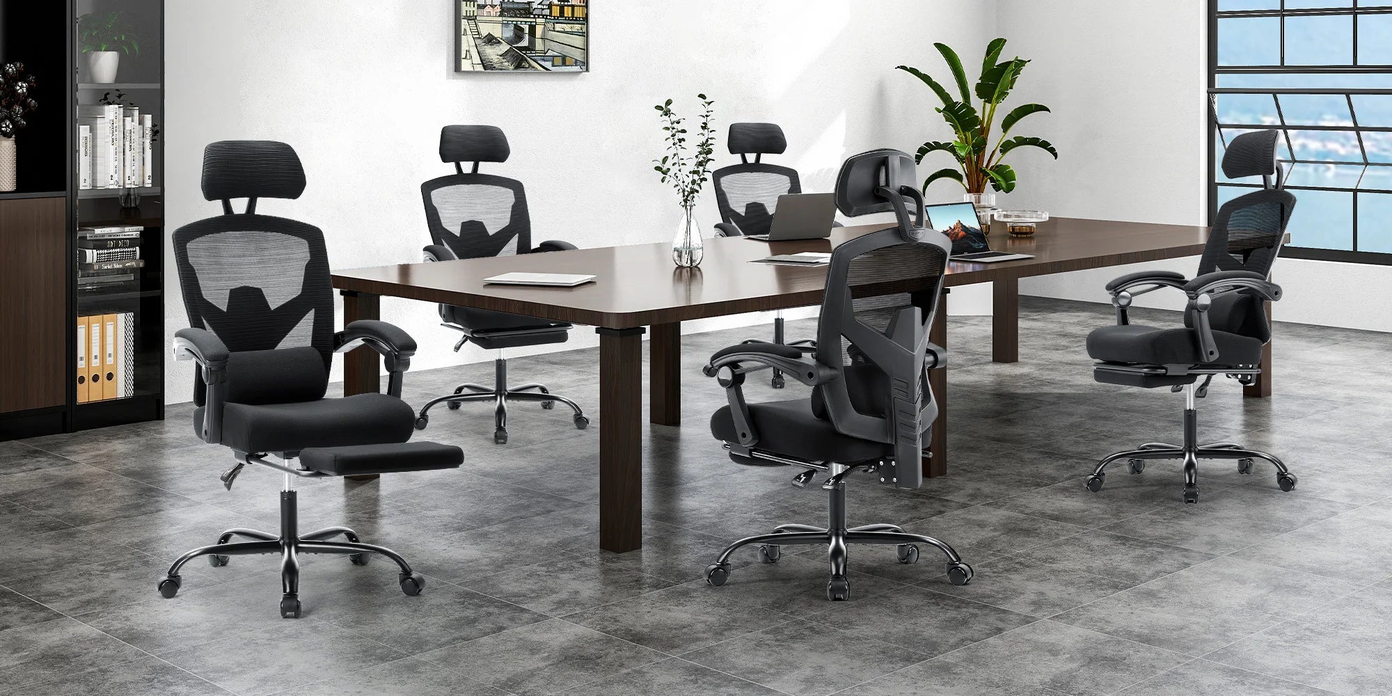 MCQ High Back Ergonomic Reclining Gaming Office Chair with Lumbar Support Pillow Mesh Swivel Rolling Rocking Computer Desk Chair