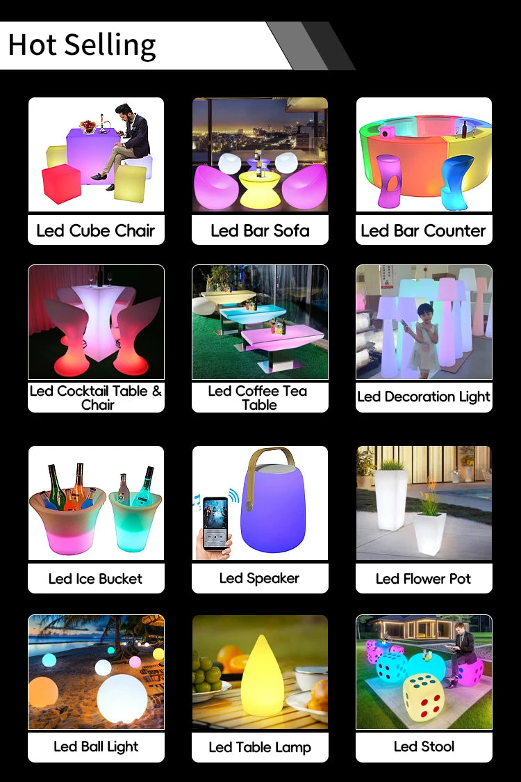 Outdoor Waterproof Luminous Flower Pot, Home Remote Control Light Emitting Diode Intelligent Environmental Protection Flower Pot