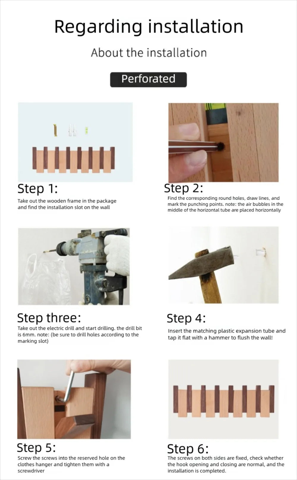 New Wall Mounted Wood Coat Racks with 8 Hooks Piano Key Shaped Entry Door Porch Hanging Hook Art Hats Organizer Keys