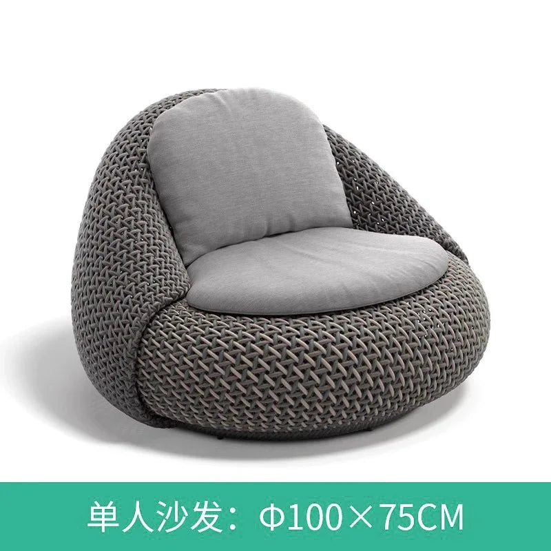 Outdoor rattan sofa B & B terrace balcony rain and sun protection coffee table combination villa garden furniture outdoor