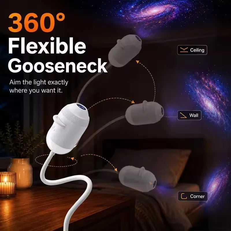 24 Projection Slides USB Plug-in Galaxy Star Projector Night Light Nebula Aurora Starry Sky Projector Light For Bedroom Decor