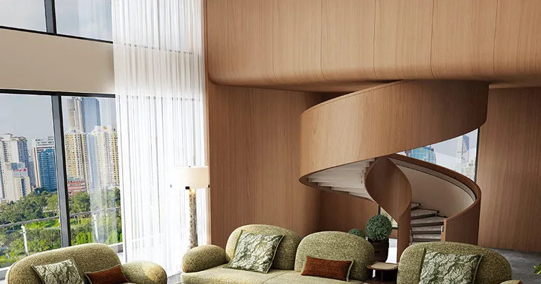 Chinese simple fabric solid wood living room corner combination sofa