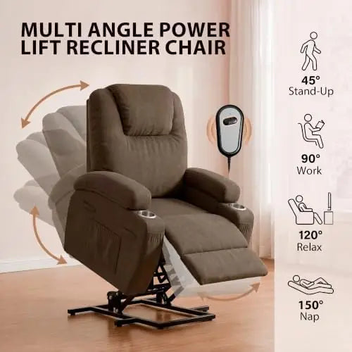 （Local US Inventory）Power Lift Recliner Chair for Elderly with Vibration Massage | Recliner Chair Ergonomic Lift Chair Cup Holde