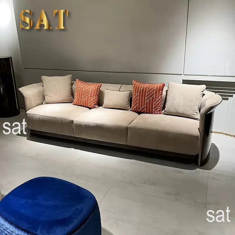 %^High Quality Sectional Sofa 3 Seater Boucle Fabric Sofa Set Living Room for Home