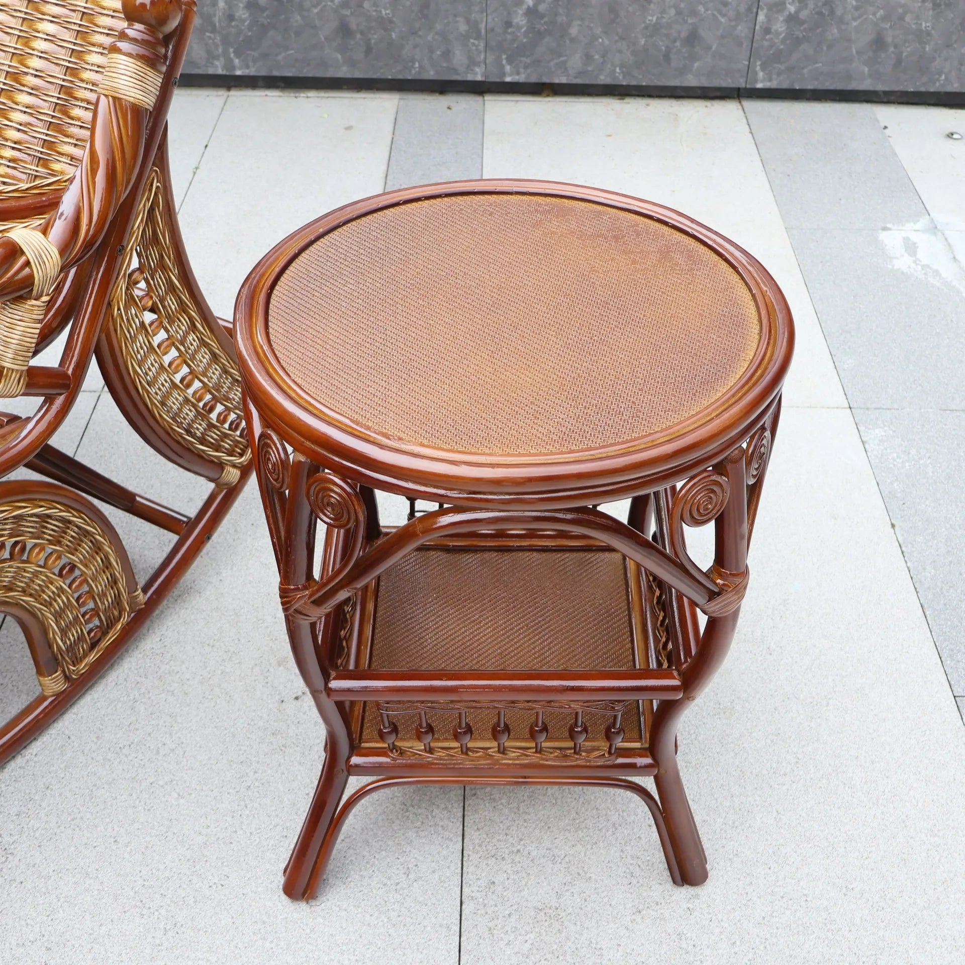 Natural rattan rattan household rocking chair recliner back recliner nap leisure household elderly free