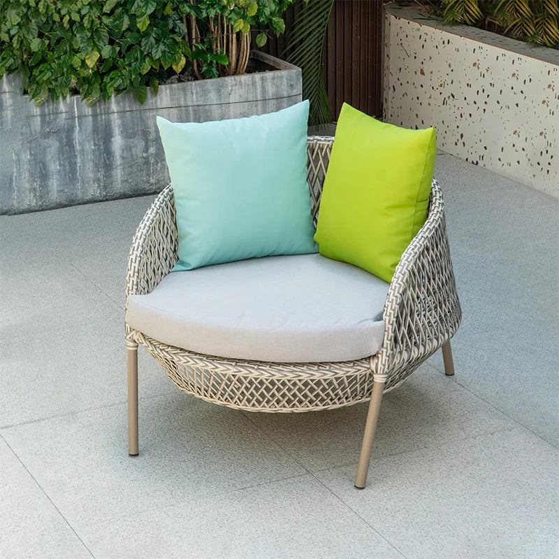 Outdoor courtyard sofa hotel B & B open-air balcony rattan chair furniture leisure rattan single sofa coffee table combination