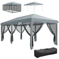 10' x 20' Pop Up  Tent with Netting Heavy Duty  Sun Shelter Large Tent for Outdoor Garden Patio with Carry Bag