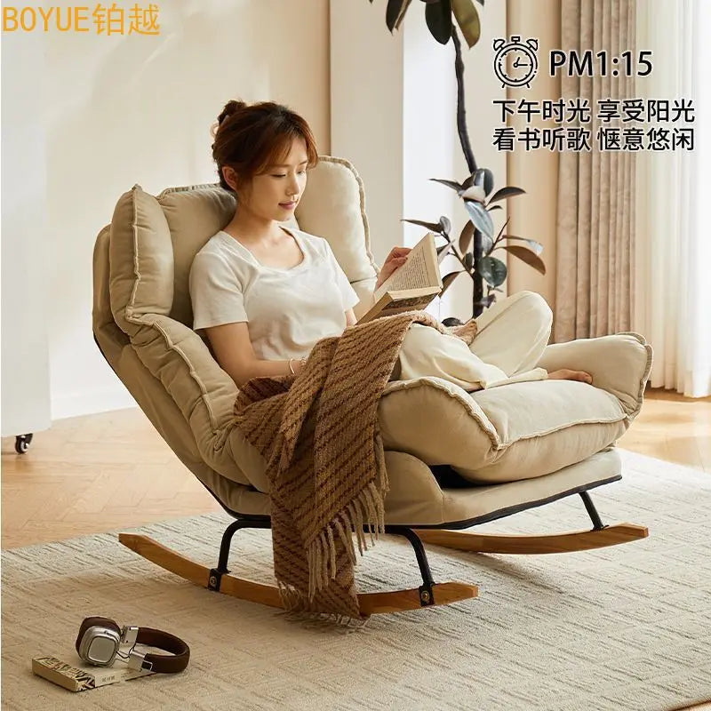 New soft rocking chair sofa balcony recliner bedroom living room chair leisure lunch break single