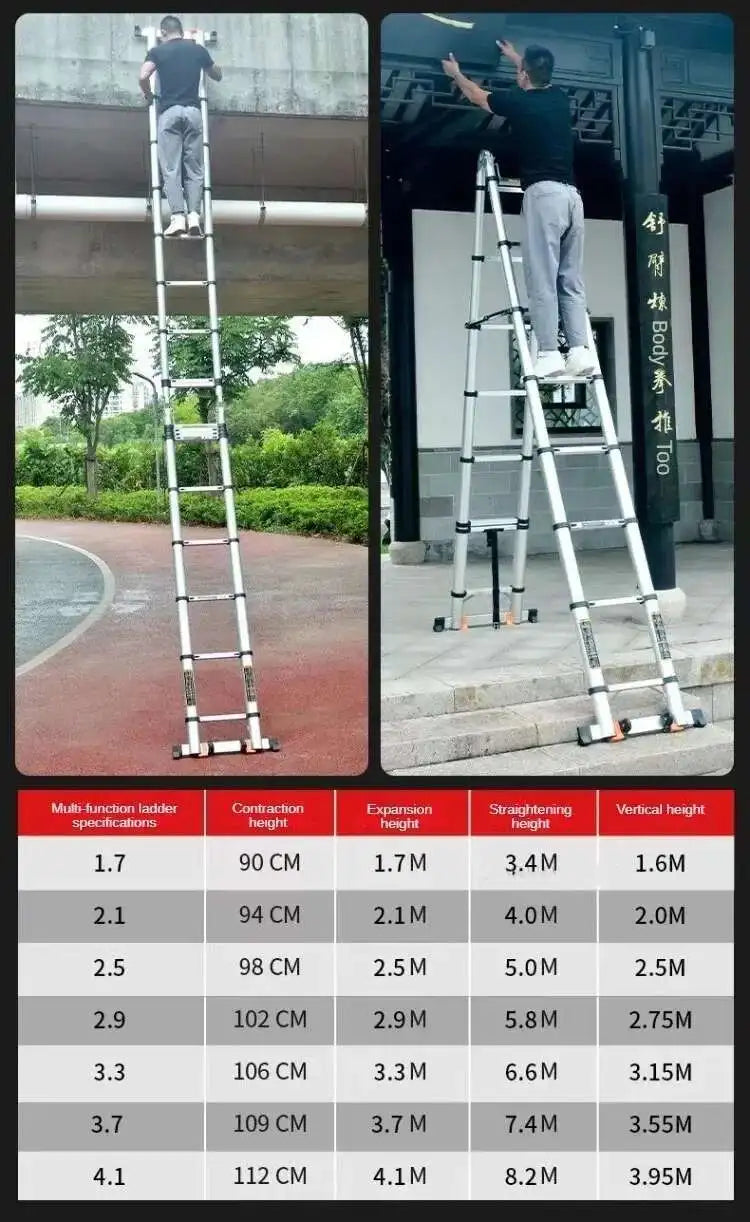 Alloy Telescopic Step Ladder Multi-functional Lifting Engineering Stairs Thickened Herringbone Ladders Folding Stairs