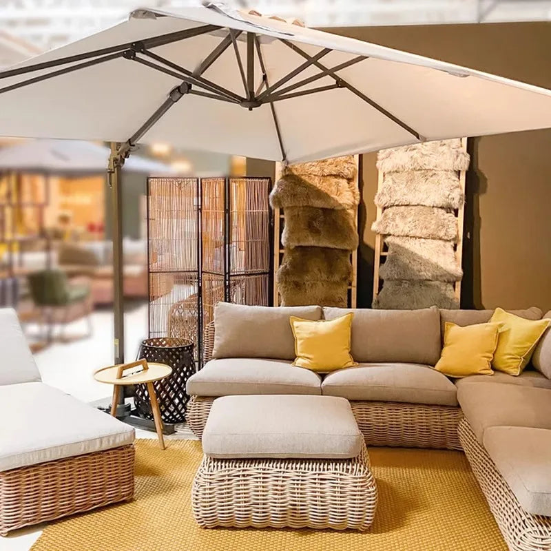 #Outdoor rattan sofa, courtyard, outdoor balcony, leisure small sofa, coffee table combination, garden furniture