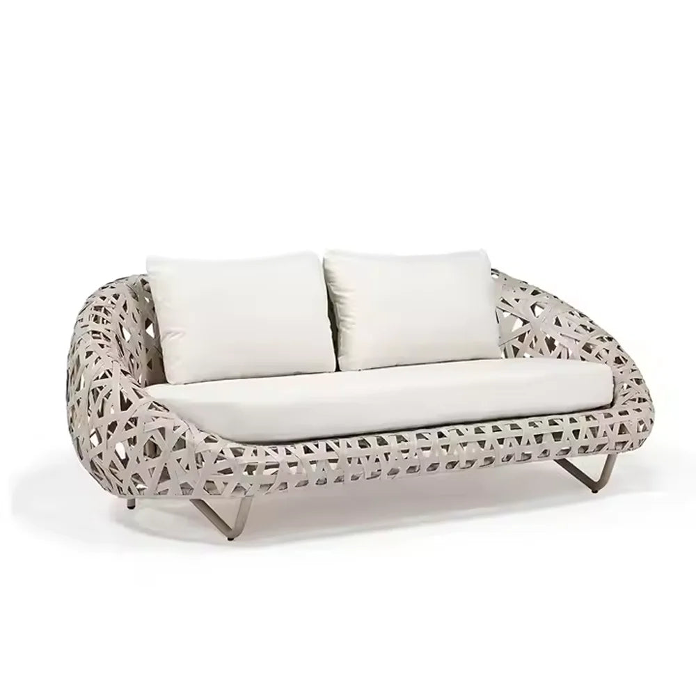 Modern Design Aluminium Rattan Garden Cushion Outdoor L Furniture Sets 4 Seater Patio Lounge Garden Sofas
