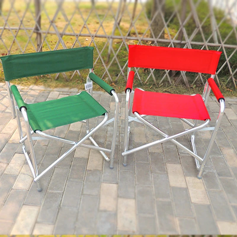 Aluminum Alloy Director’s Chair with Side Table, Portable Folding Fishing Stool, Relaxing Laptop Desk, Outdoor Picnic Gear