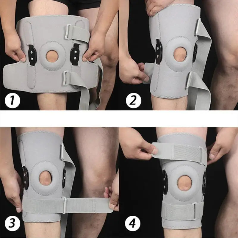 1PC Knee Brace with Dual Metal Side Stabilizers Knee Pad Support Adjustable Patella Protector Arthritis Joint Pain Sports Guard