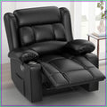 Oversized Manual Recliner Chair with Cup Holder & Storage, Single Reclining Sofa for Living Room Home Theater RV