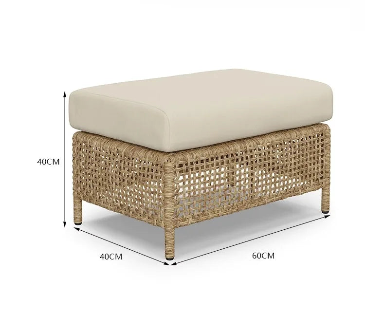 Outdoor Sofa, Courtyard Garden, Balcony, Vine Weaving Sofa, Outdoor Waterproof and Sunscreen Leisure Furniture
