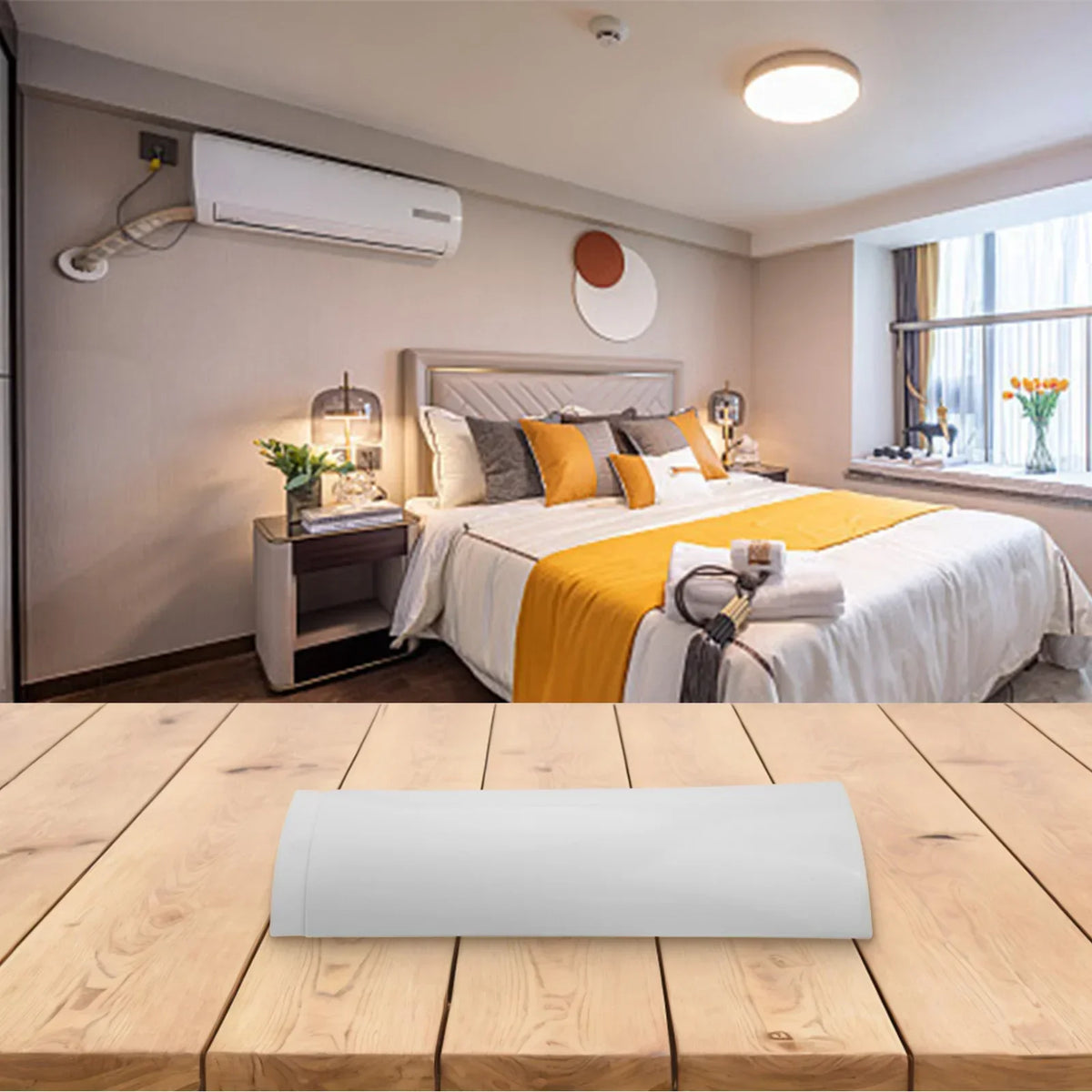 180° Adjustable Air-Conditioning Air Deflector Freely Retractable Between 58-104cm Hanging Anti-Direct Blowing Windshield New