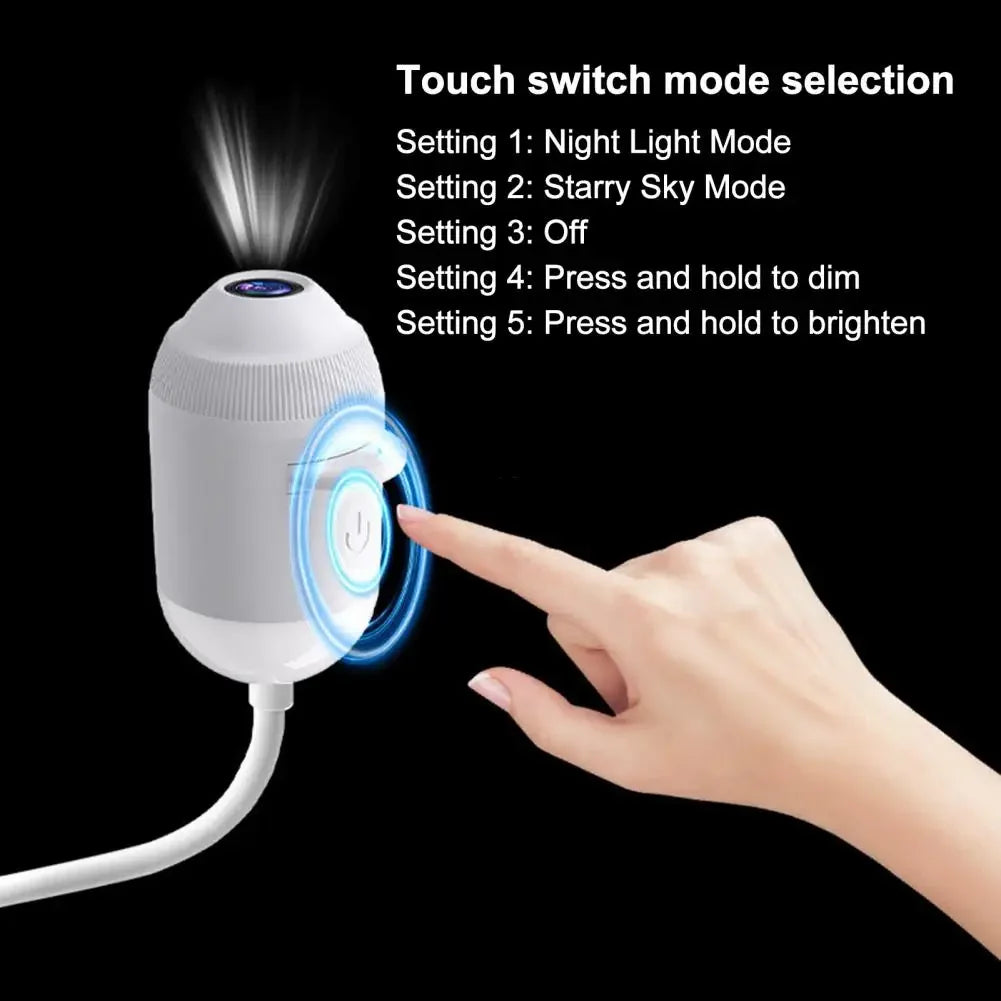 USB Starry Sky Projector Lamp 2 in 1 Night Light with Touch Control Adjustable Brightness Clear HD Image for Bedroom Decor Gift